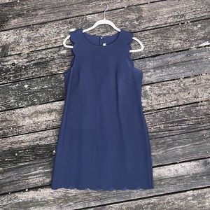 SOLD JCrew Navy Scalloped Edge Dress